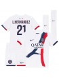 Billige Paris Saint-Germain Lucas Hernandez #21 Bortedraktsett Barn 2025-26 Kortermet (+ Korte bukser)